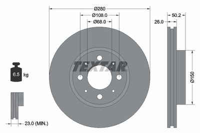 92058600 TEXTAR Тормозной диск