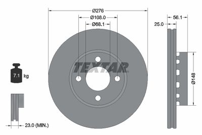 92060500 TEXTAR Тормозной диск