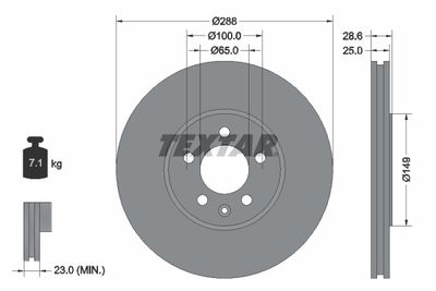 92072800 TEXTAR Тормозной диск