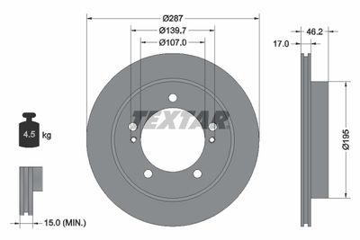 92076400 TEXTAR Тормозной диск