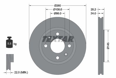 92078603 TEXTAR Тормозной диск