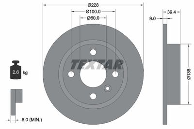 92082800 TEXTAR Тормозной диск