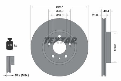 92083100 TEXTAR Тормозной диск