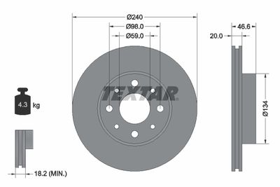 92090300 TEXTAR Тормозной диск