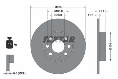 92091700 TEXTAR Тормозной диск