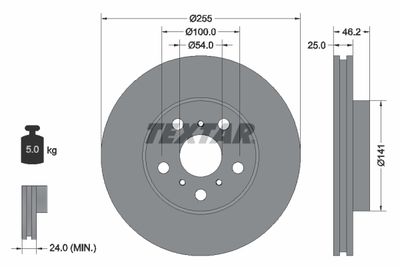 92094400 TEXTAR Тормозной диск