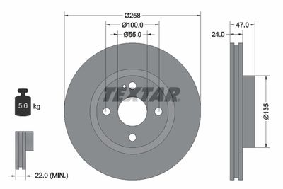 92103100 TEXTAR Тормозной диск