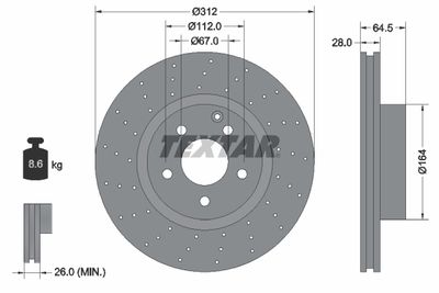 92120105 TEXTAR Тормозной диск