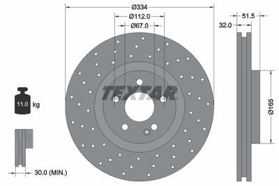 92123800 TEXTAR Тормозной диск