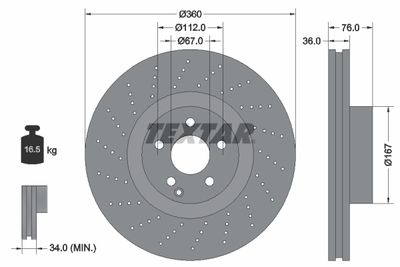 92124200 TEXTAR Тормозной диск