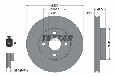 92125803 TEXTAR Тормозной диск