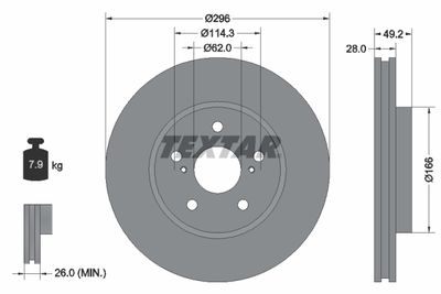 92135800 TEXTAR Тормозной диск