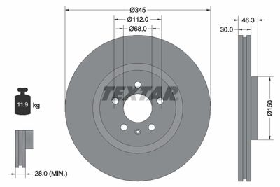 92143903 TEXTAR Тормозной диск