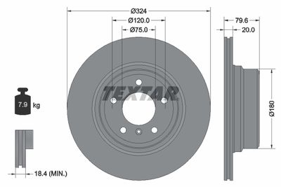 92146303 TEXTAR Тормозной диск