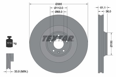 92151303 TEXTAR Тормозной диск