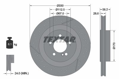 92151605 TEXTAR Тормозной диск