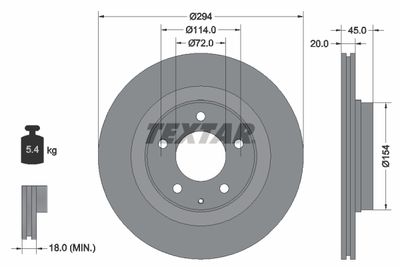 92152800 TEXTAR Тормозной диск