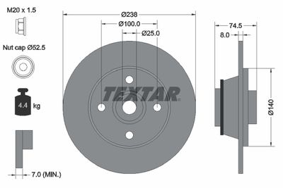 92154103 TEXTAR Тормозной диск