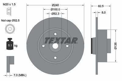 92154403 TEXTAR Тормозной диск