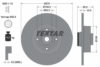 92154503 TEXTAR Тормозной диск