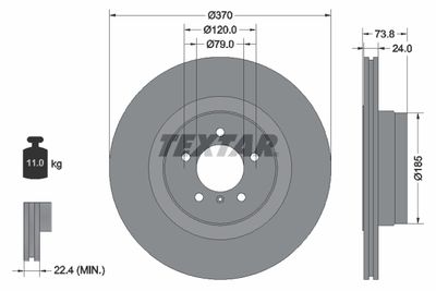 92155203 TEXTAR Тормозной диск