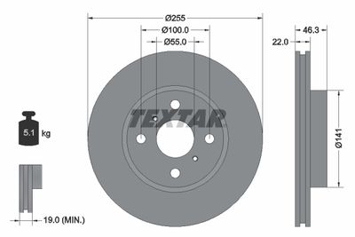 92156100 TEXTAR Тормозной диск