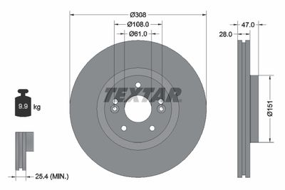 92157700 TEXTAR Тормозной диск