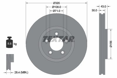 92158703 TEXTAR Тормозной диск