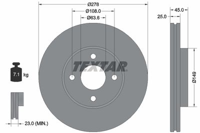 92159003 TEXTAR Тормозной диск