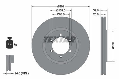 92162600 TEXTAR Тормозной диск