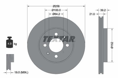 92165903 TEXTAR Тормозной диск