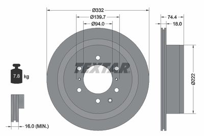 92167303 TEXTAR Тормозной диск