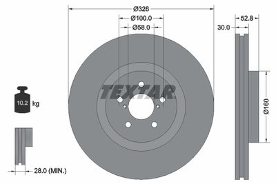 92167900 TEXTAR Тормозной диск