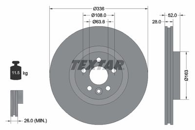 92168203 TEXTAR Тормозной диск