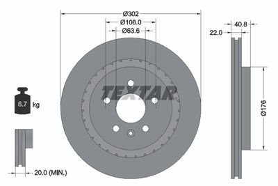 92168305 TEXTAR Тормозной диск