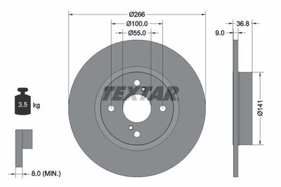 92169203 TEXTAR Тормозной диск