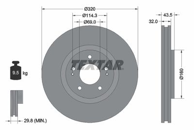 92169903 TEXTAR Тормозной диск