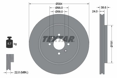 92170203 TEXTAR Тормозной диск