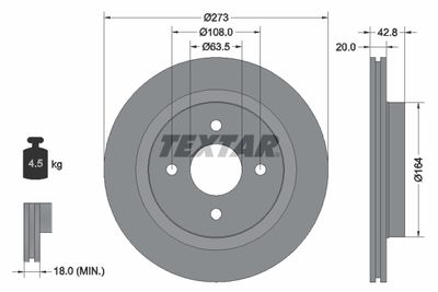 92172503 TEXTAR Тормозной диск