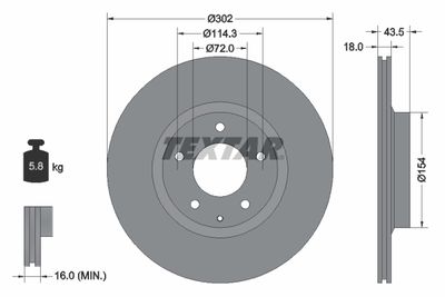 92174503 TEXTAR Тормозной диск