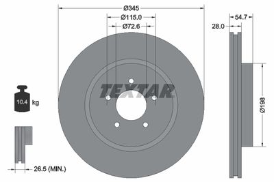 92177105 TEXTAR Тормозной диск