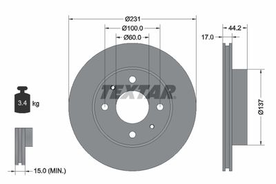 92179103 TEXTAR Тормозной диск