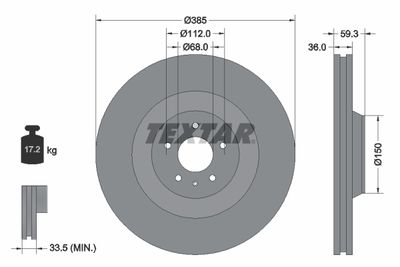 92184205 TEXTAR Тормозной диск