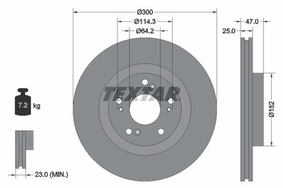 92186503 TEXTAR Тормозной диск