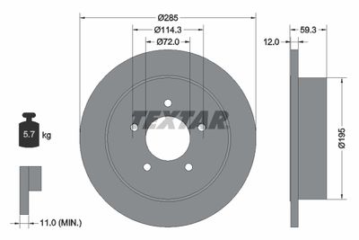 92194003 TEXTAR Тормозной диск