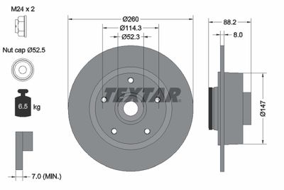 92195903 TEXTAR Тормозной диск