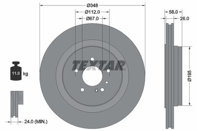 92198003 TEXTAR Тормозной диск