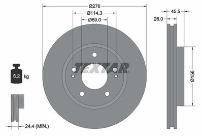 92198203 TEXTAR Тормозной диск