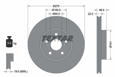 92199300 TEXTAR Тормозной диск