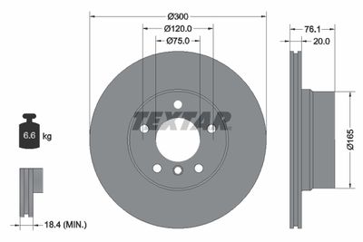 92199503 TEXTAR Тормозной диск